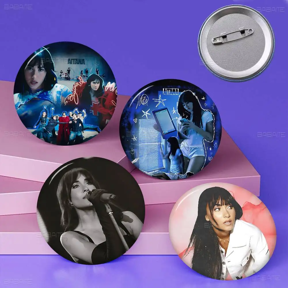 شعبية المغني A-AitanaS O-Ocana الإبداعية دبابيس مضحك وجه مبتسم جولة المفاجئة في بروش شارة ظهره قبعة مجوهرات هدايا #2