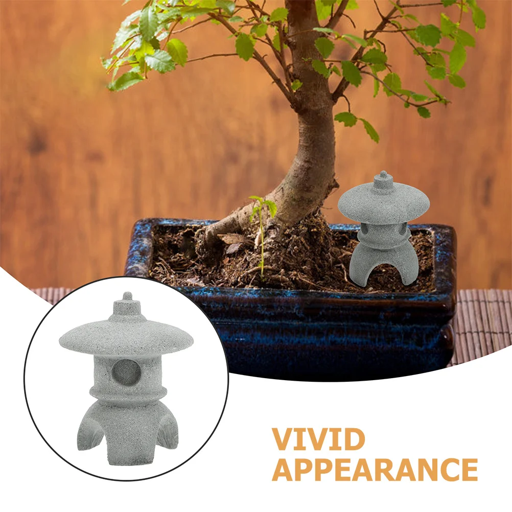 

2pcs Sandstone Pagoda Decor Mini Garden Ornament Micro Landscape Tower For Bonsai Aquarium Zen Garden Decoration