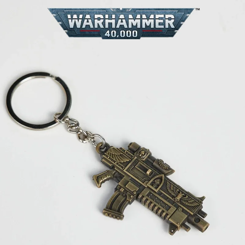 Starforged Warhammer 40K Space Warrior 2 Master-crafted Bolt Rifle Keyring Decorative Pendant Peripheral Toy Model Gift