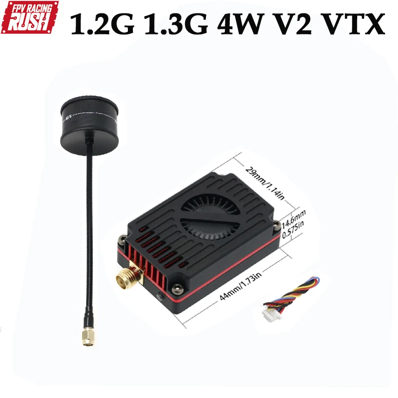 

RUSHFPV 1.3G 1.2G 4W V2 VTX Switchable Long-range Video Transmitter Transmitting Module For RC FPV Drone
