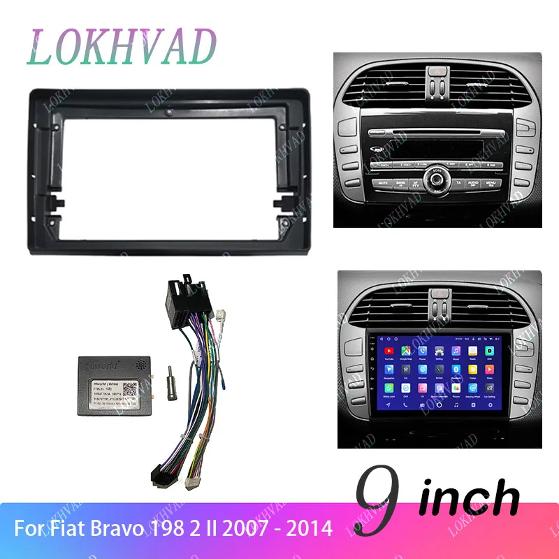 Car Radio Stereo Fascia 2Din Frame for Fiat Bravo 198 2 2007 - 2014 Panel Dash DVD Adapter Dash Fascia Kit