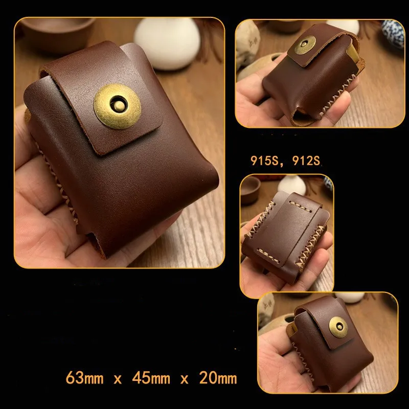 Handmade Cowhide Leather Protective Sleeve Buckle Lighter Holster Cover For Zorro 915S 912S Lighter Cover