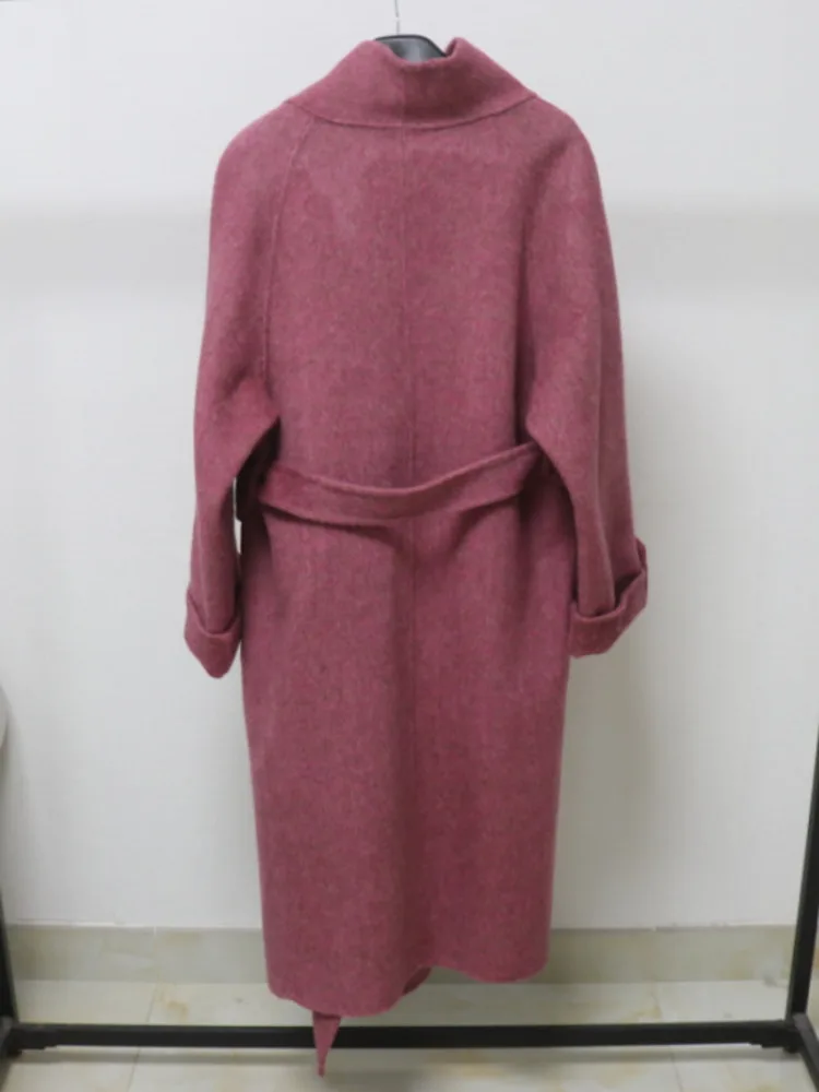 ZMEENNA Cappotto da donna chic in misto lana con cintura e bottoni sul davanti, manica lunga, capispalla invernale con cravatta in vita stile avvolgente ZM3982