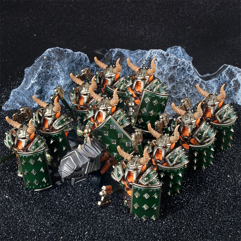 DT8905 P8011-8016 Armor Wolf Mounts Game Series Orc Shields Axe Accessoires Blocs de construction Figurines d'action Puzzle Jouets pour enfants Cadeaux