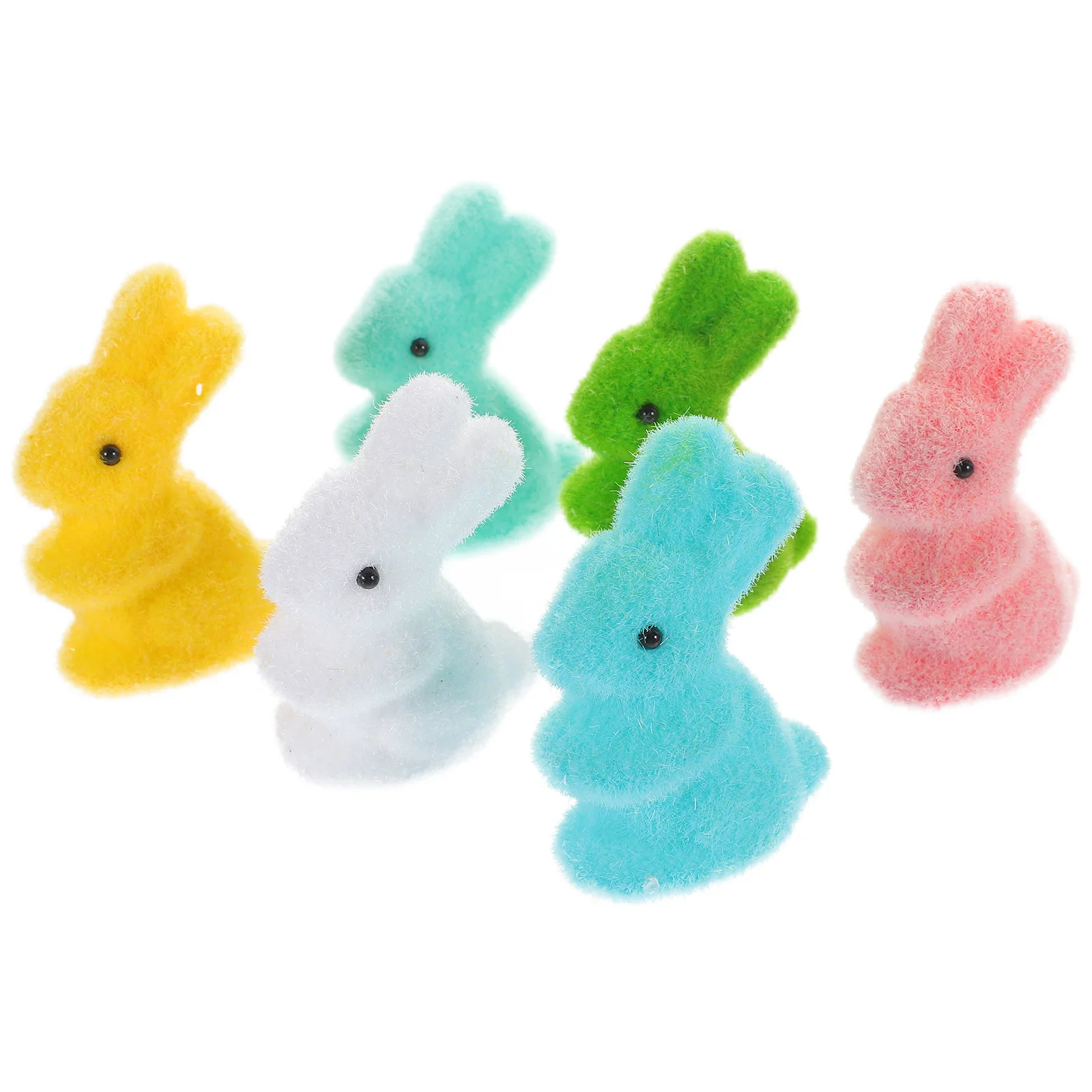 

6Pcs Mini Bunny Statues Fun Rabbit Decor for Micro Landscape DIY Scene Cake Topper Garden Ornament Set Small Rabbit Figurines