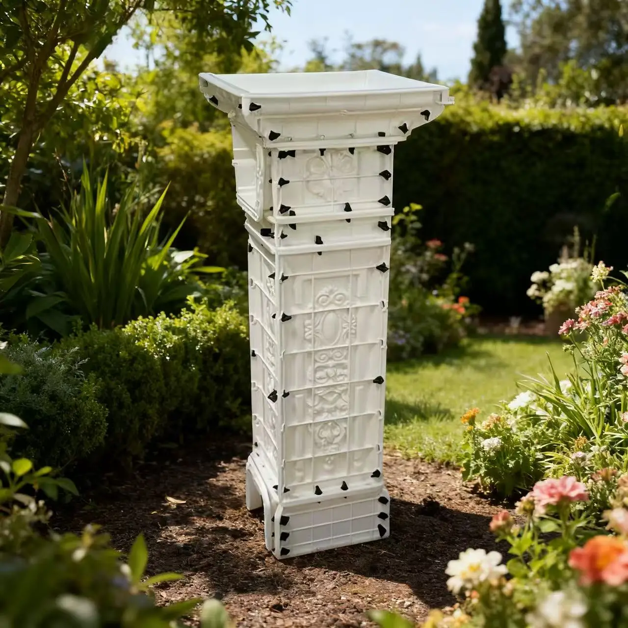 (Exclusivamente para usar con nuestros barandillas) Columnas espaciadoras que se pueden combinar con barandillas de 84 cm, 90 cm, 96 cm y 108 cm de altura, moldes de pilares, hechos de material abdominal, específicamente para hormigón y cemento, fácil de desmoldar, antiadherente, una sola vez