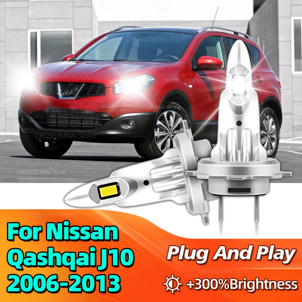 

LED Bulb Headlight Mini Wireless 30000LM 6000K CSP Lamps Fanless For Nissan Qashqai J10 2006 2007 2008 2009 2010 2011 2012 2013