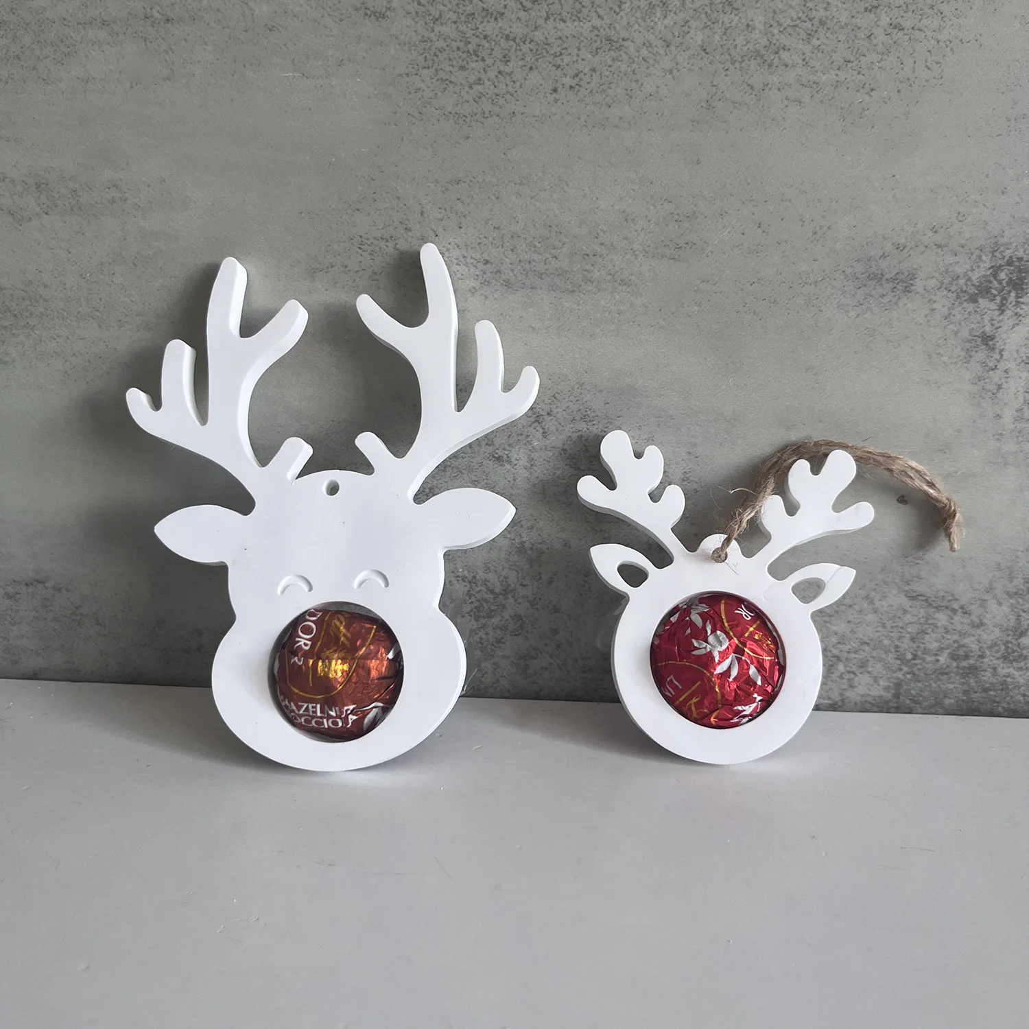 

Deer Signed Epoxy Silicone Mold Deer Christmas Tree Decoration Hanging Ornaments Gypsum Plaster Mold Candle Molds