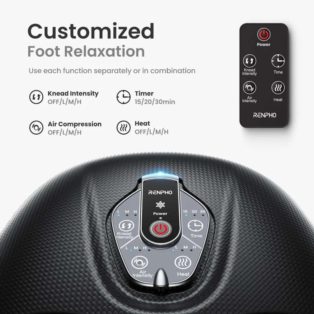 

Foot Massager Machine with Heat [2025 Upgraded], Shiatsu Foot Massager for Plantar Fasciitis, 3 Heat Levels