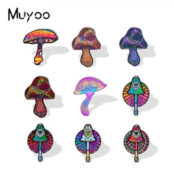 2022 New Arrival Fashion Colorful Rainbow Pride Mushroom with Eyes Handcraft Epoxy Acrylic Lapel Pins Badge Pin