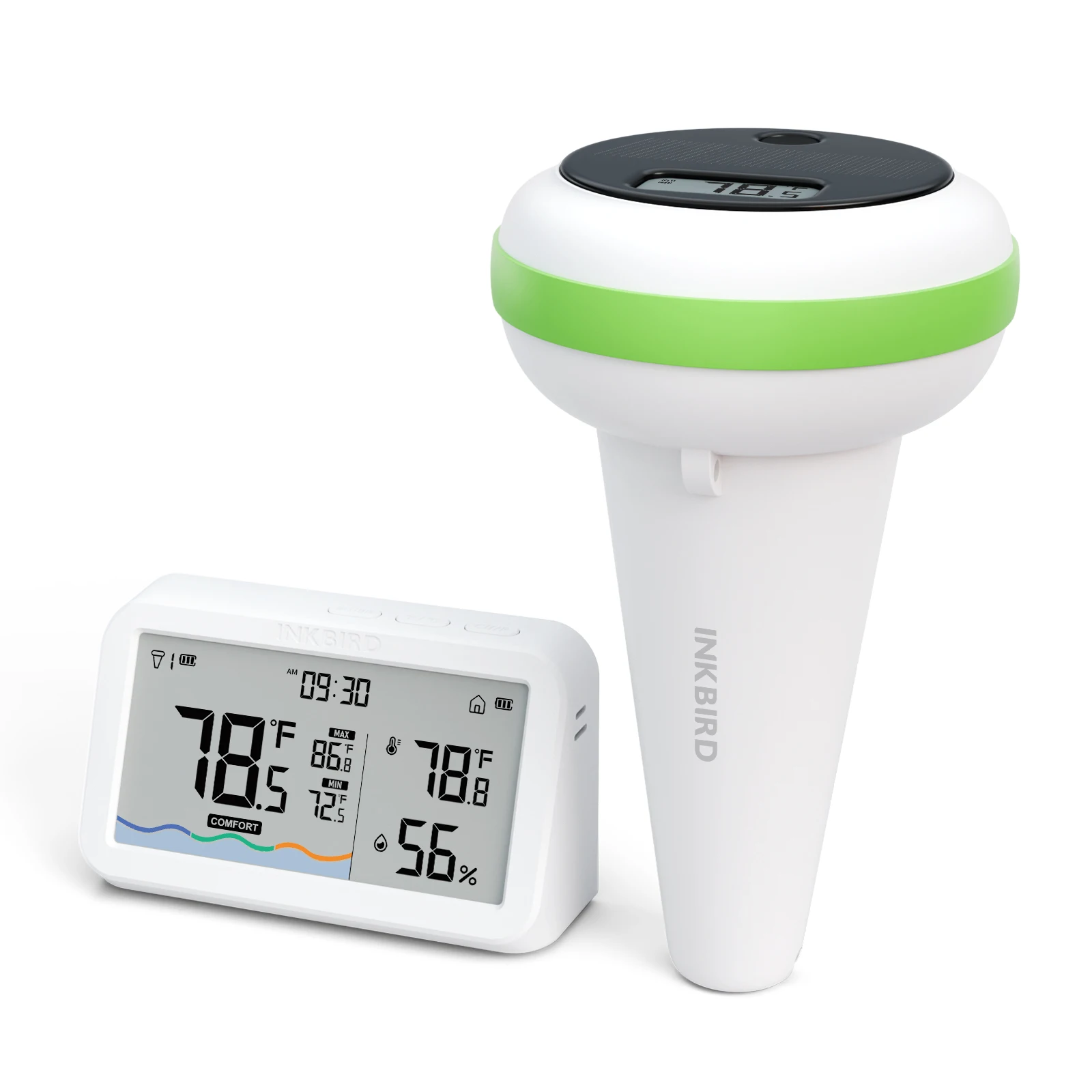 

IBS-P03R Remote Pool Thermometer Set Solar-powered Wireless Pool Thermometer IP68 Waterproof for Ice Bath