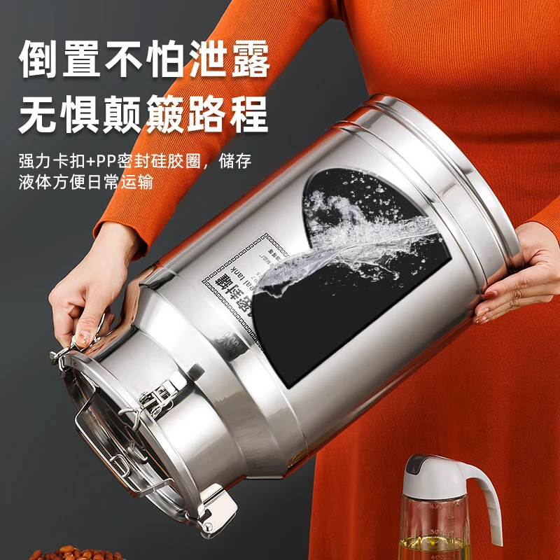 304 stainless steel sealed bucket leak-proof flip bucket portable