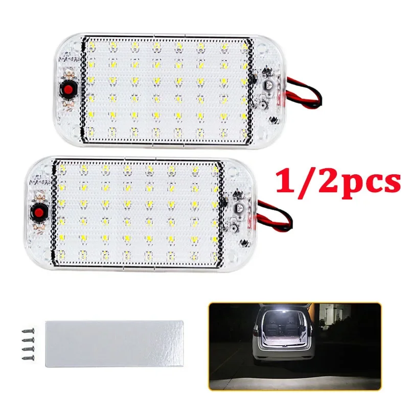 12V-85V 48 LED Panel Light Car Vehicle Interior Dome Roof Ceiling Reading Lamp Interior Car High Brightness Cabin Lights