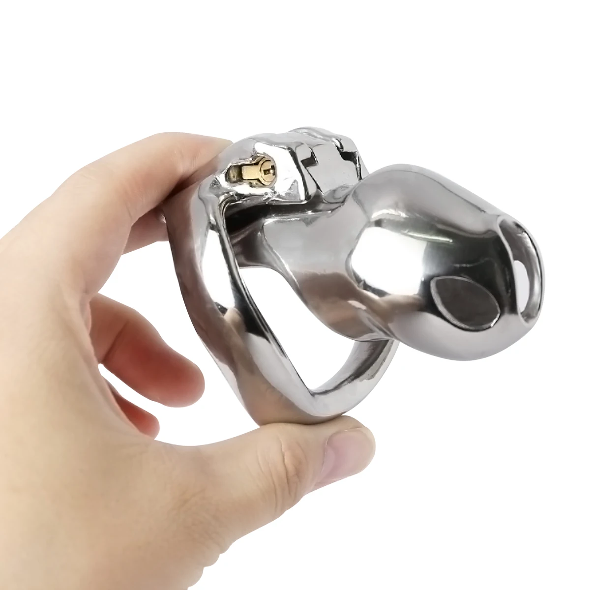 New HT-V4 Penis Cage Stainless Steel Lockable Penis Lock Cock Cage Penis Metal Cock Ring Chastity Belt Cage Sex Toys For Men 18+