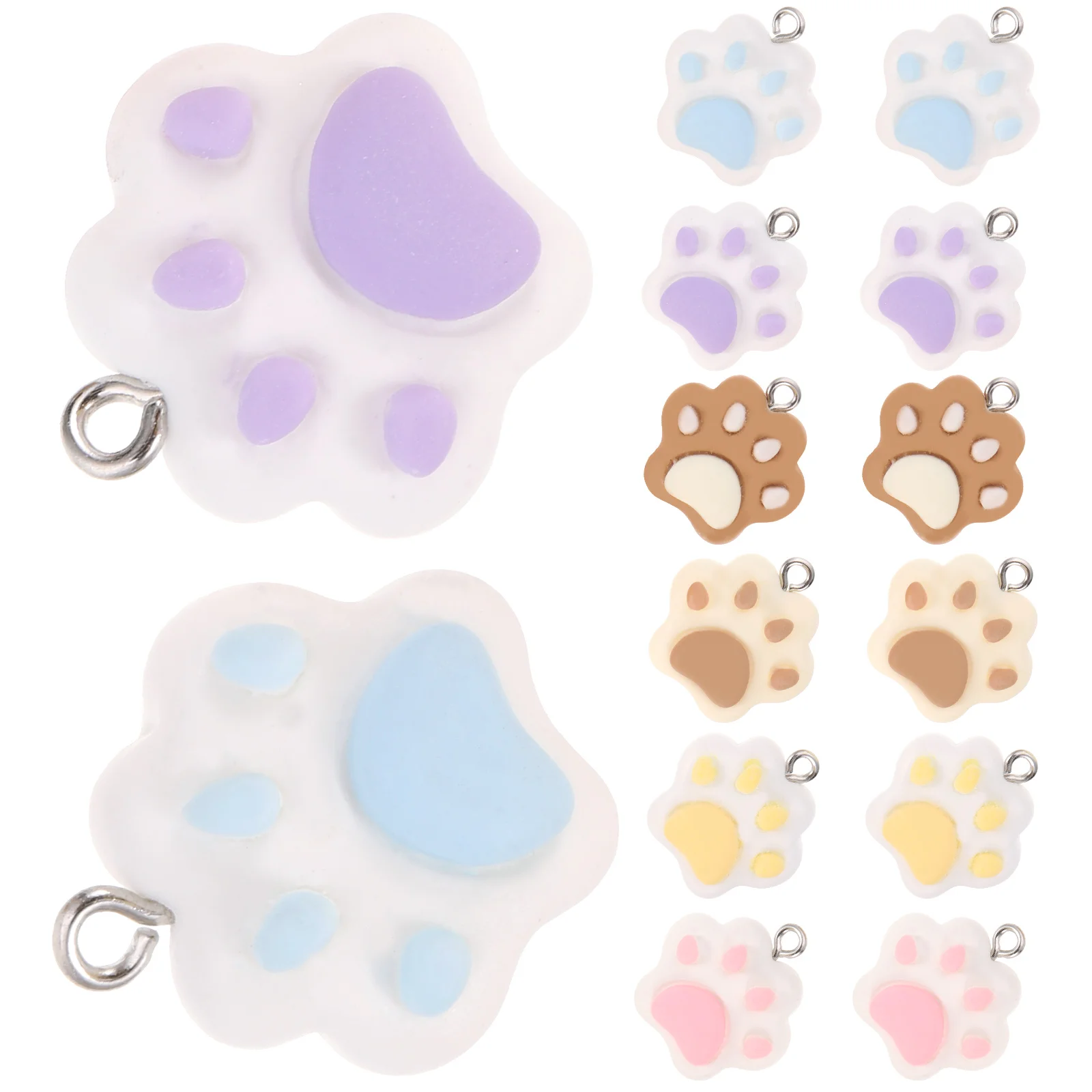 

18pcs Resin Accessories Dog Paw Charms for Necklace Bracelet Earrings Keychain DIY Craft Jewelry Making Lightweight Beads