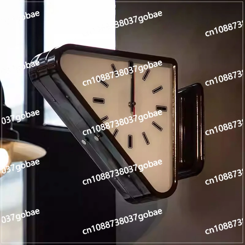Living Room Minimalism Clocks Two-sided Wall Clocks Triangle Modern Clock Mechanism Silent Design Clock Watch for Decoration view 5