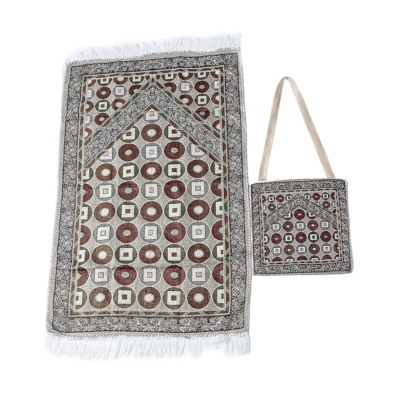 Travel Muslim Prayer Mat with Storage Bag Rectangle Thick Area Rugs Turkish Rugs for Birthday Gifts Bedroom Party Men Women