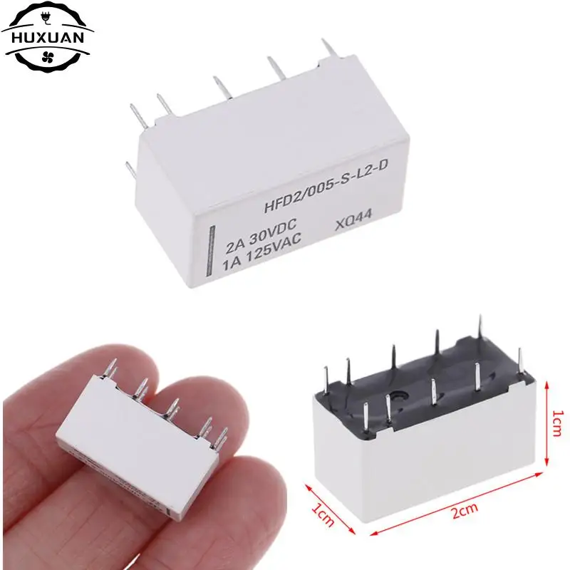 5V Coil Bistable Latching Relay DPDT 30VDC 2A 1A 125VAC HFD2/005-S-L2-D Realy