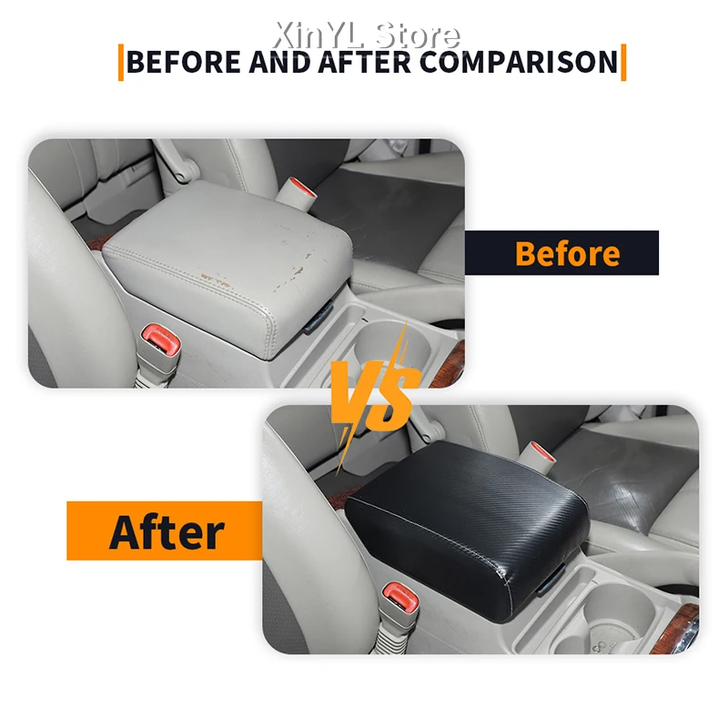 Car Center Console Armrest Panel Decoration Pritective Cover For Jeep Grand Commander 2006-2010 Black Car Interior Accessories