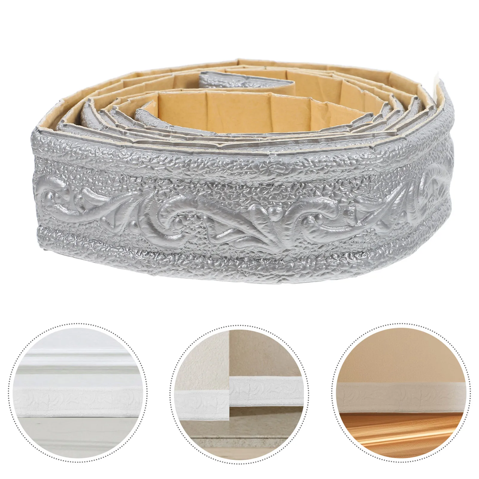 รอบเอวบรอบเพดาน Moulding Trim โฟม Moulding ยืดหยุ่นวอลล์เปเปอร์ขอบตกแต่งสําหรับกระจกเทป Mouldings กาว