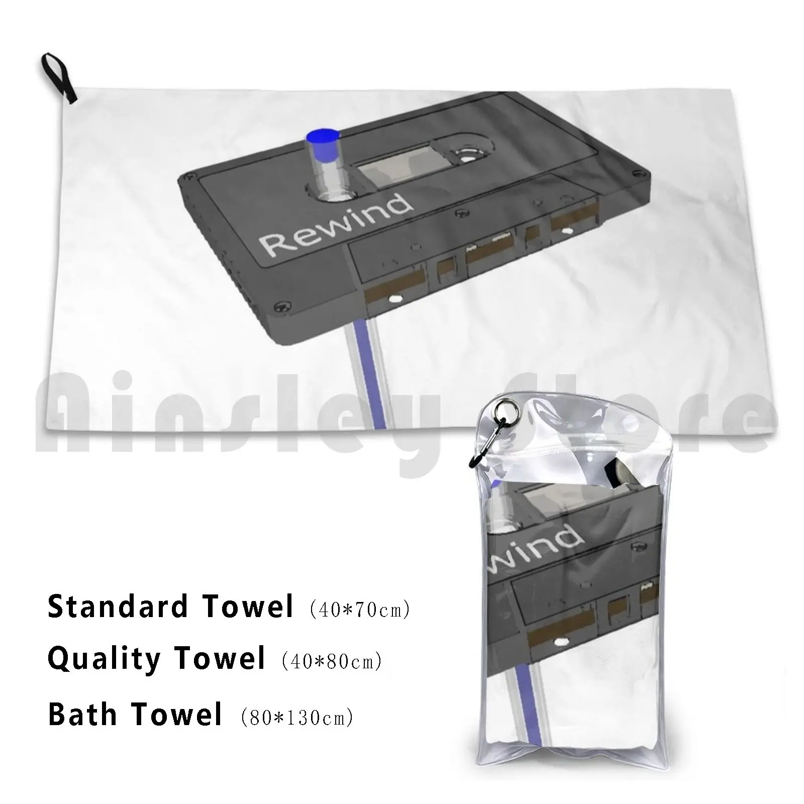 Rewind Back To The 80's Custom Towel Bath Towel 80s Rewind Retro Cassette Music Nostalgia Memories