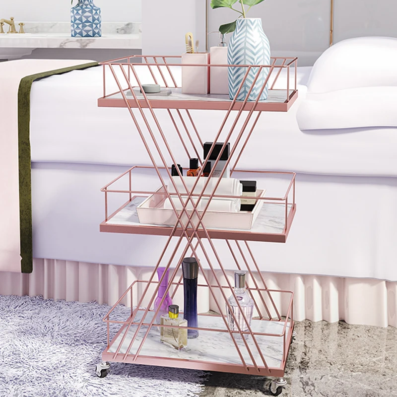 Fashion Beauty Cart: Nail Art Tattoo Tool Trolley 3-warstwowy wózek fryzjerski Wysoki płot Wózek fryzjerski Wszechstronny organizer