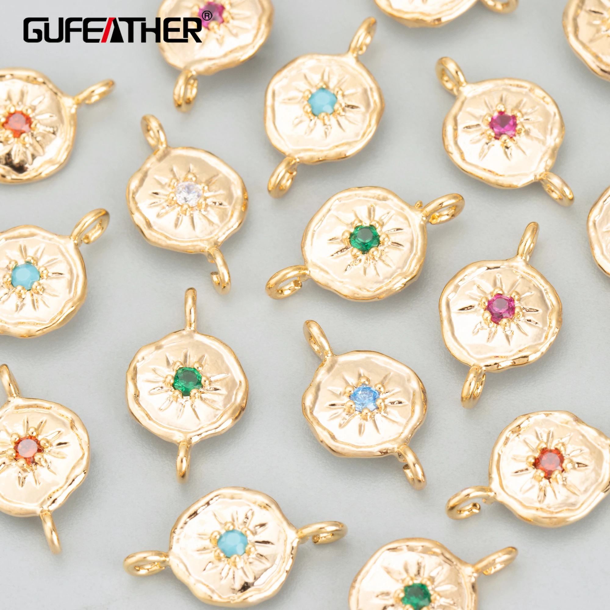 

GUFEATHER MF23,jewelry accessories,18k gold rhodium plated,copper,zircons,hand made,charms,jewelry making,diy pendants,6pcs/lot