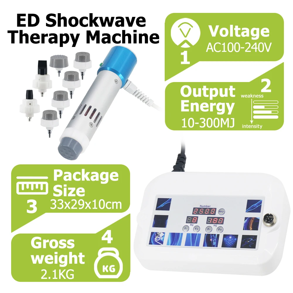 300MJ Shock Wave Therapy Machine For Erectile Dysfunction ED Treatment Massage Body Pain Relief Relaxation Shockwave Massager