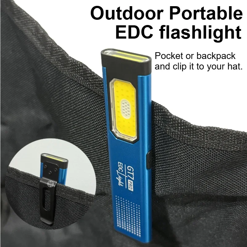 Светодиодный брелок-фонарик, многофункциональный портативный фонарик, карманный фонарь, перезаряжаемый с зажимом для крышки, прожектор, рабочий свет с магнитом