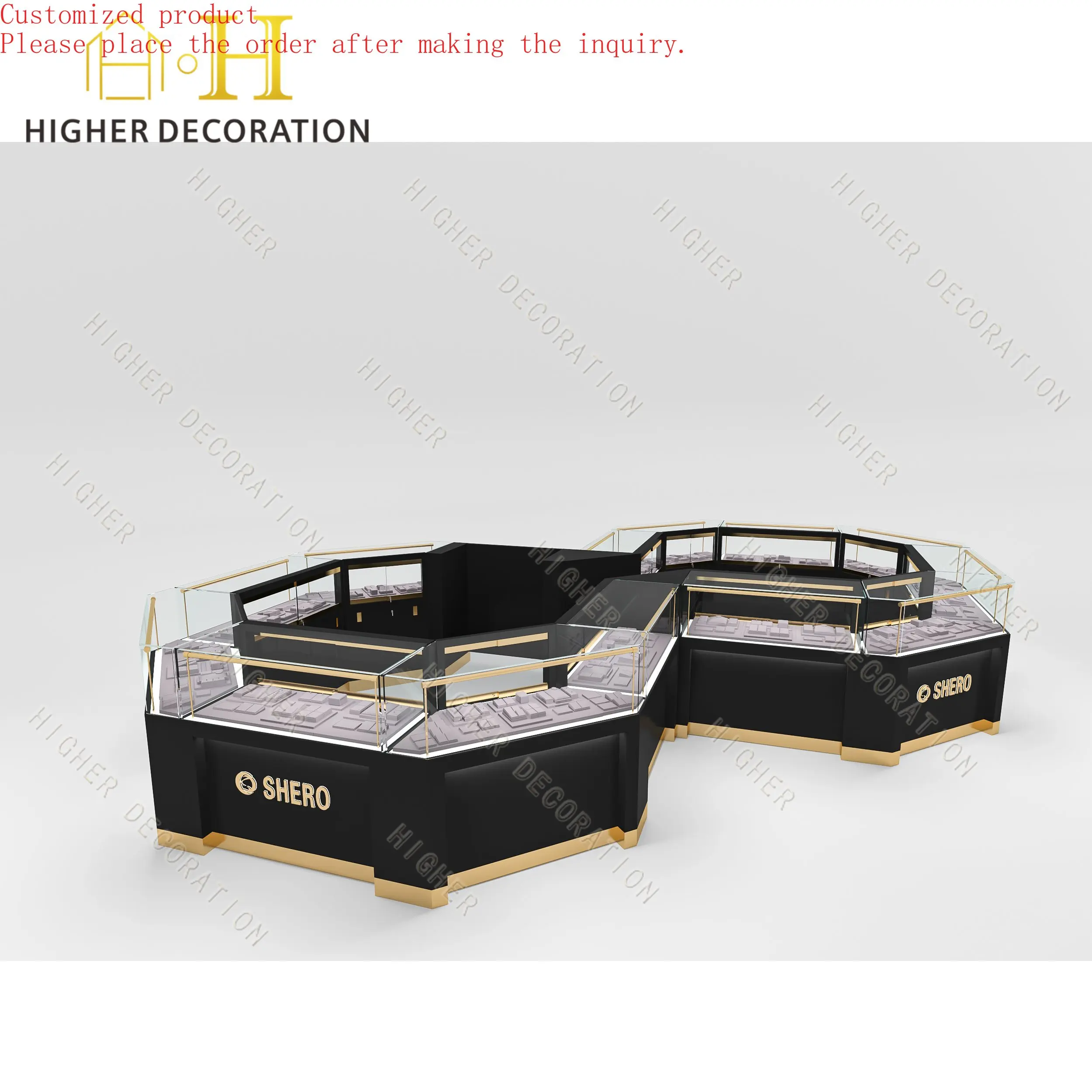 

Custom.Wholesale Jewellery Display Cabinet Tempered Glass Jewellery showcase Lockable Drawer Jewelry Display Counter for Retail