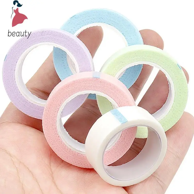 Rollo de cinta adhesiva de tela no tejida transpirable para extensión de pestañas postizas, herramientas de maquillaje, 4,5 m/rollo