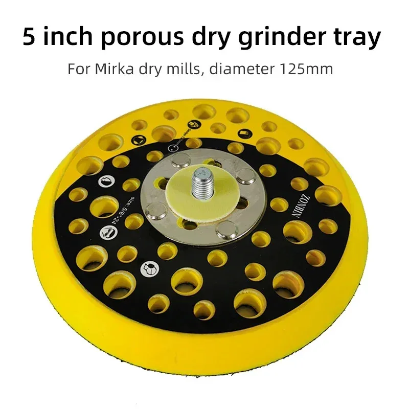 Almofada de lixamento do disco de moagem do chassi de polimento 5IN gancho e laço para lixadeira orbital aleatória para estilo Mirka