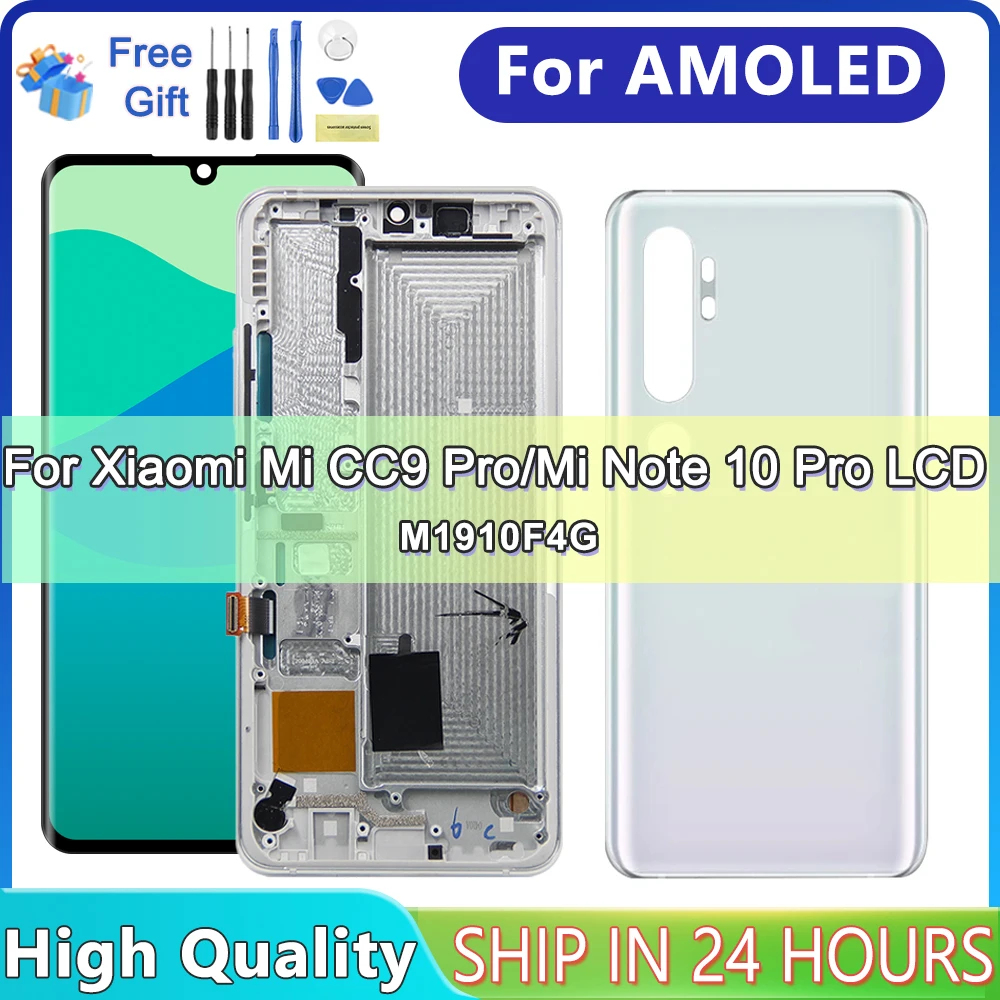 Display CC9 Pro da 6.47 "con cornicione, per Xiaomi Mi Note 10 Pro Display Lcd Touch Screen Digitizer per schermo