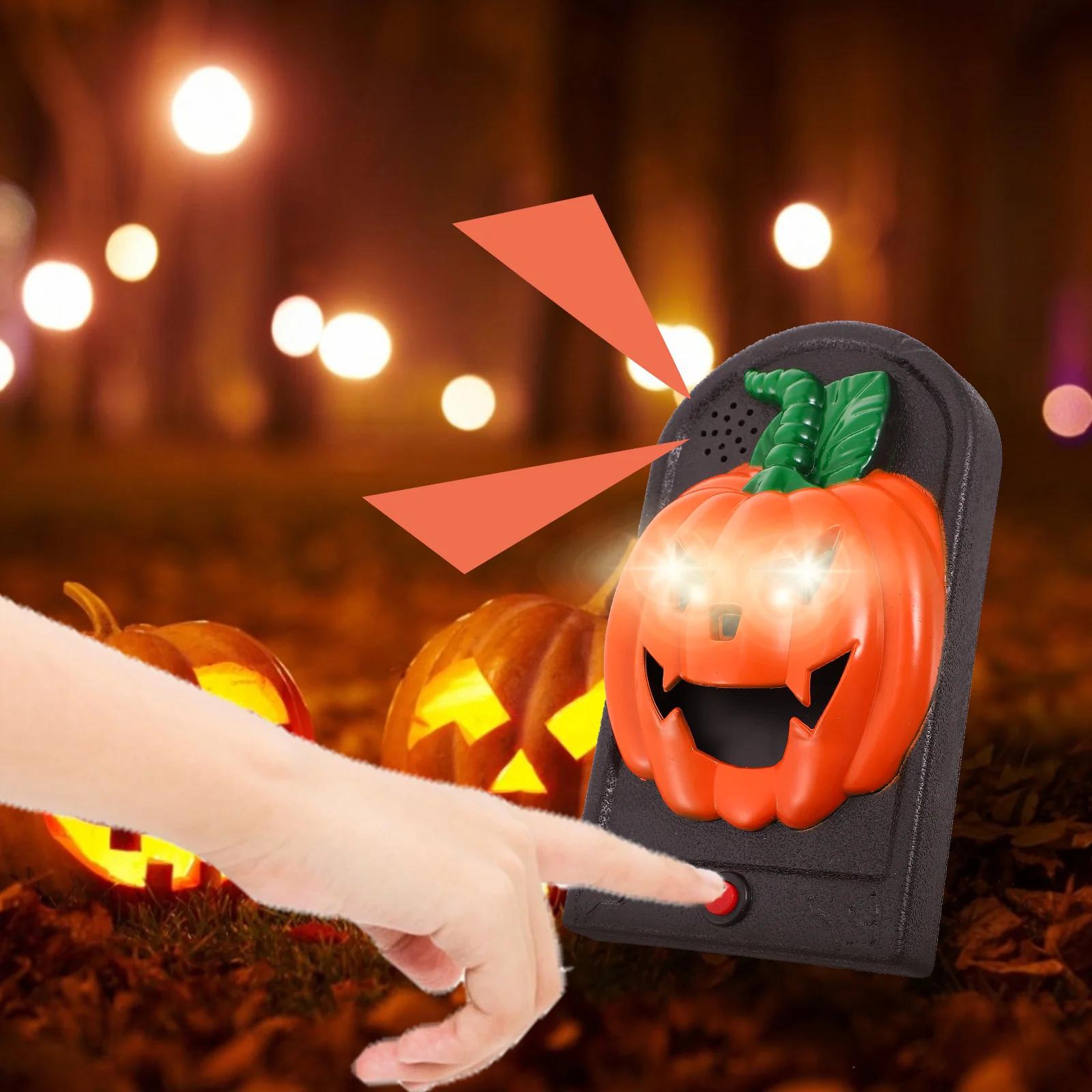 Doorbell Spooky Toys Scary Pumpkin Decorations Creepy Shape Glow Embellishments