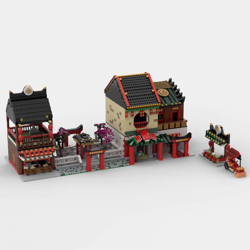 

6493PCS City Hot Selling Street View Moc Modular China Town Street model creative ideas ChildToy birthday Gift building blocks