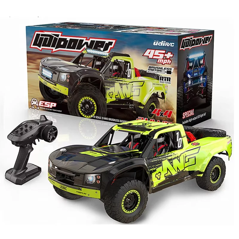 

Udirc Ud1002 1/10 2.4G Electric 4Wd Rwd Esp 45 Mph Brushless 3S Hobby Car Desert Vehicle Crawler Big R/C 4X4 RC Rally Truck 1:10