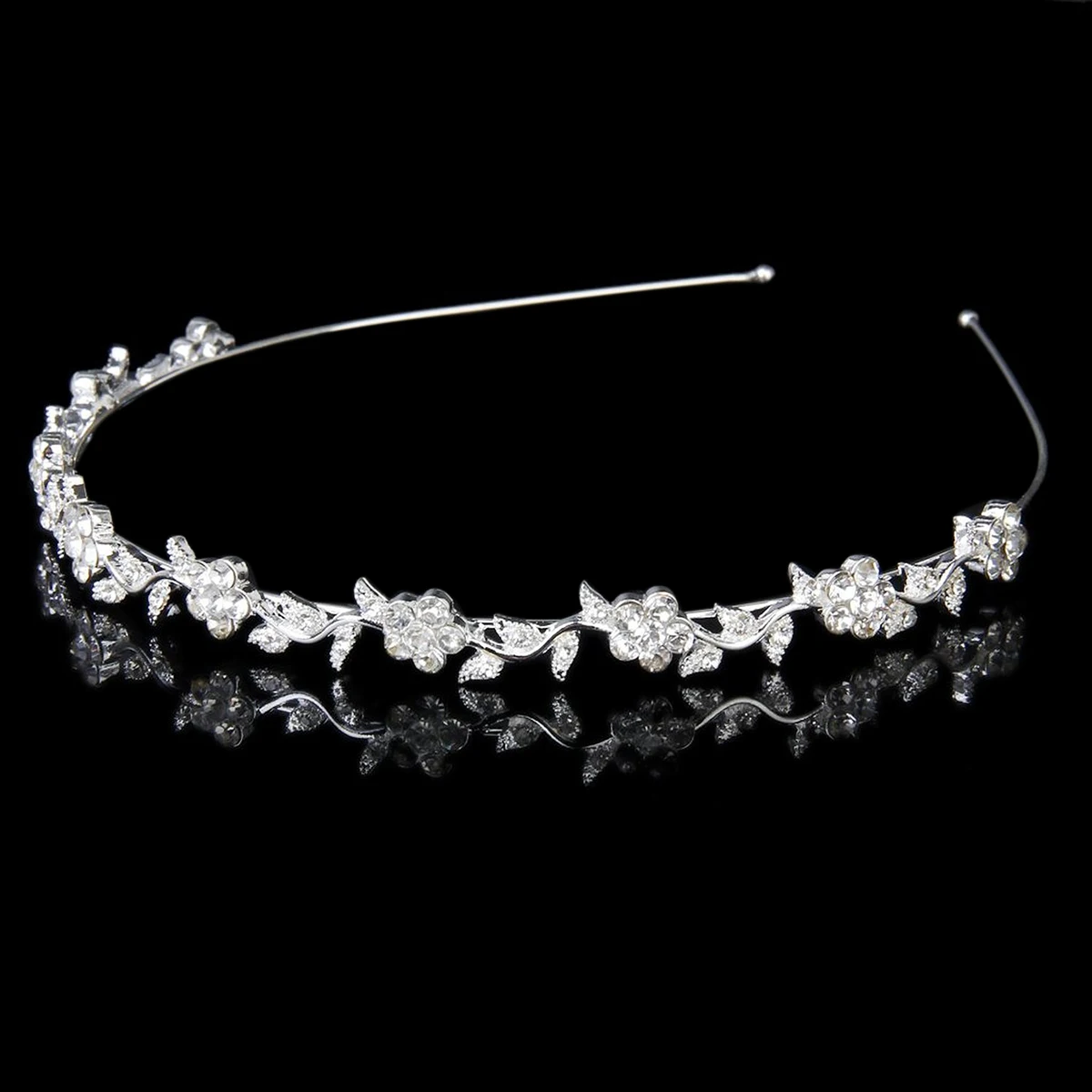 

of Leaves Wedding Earrings Bridal Rhinestones Necklace Silver Bride