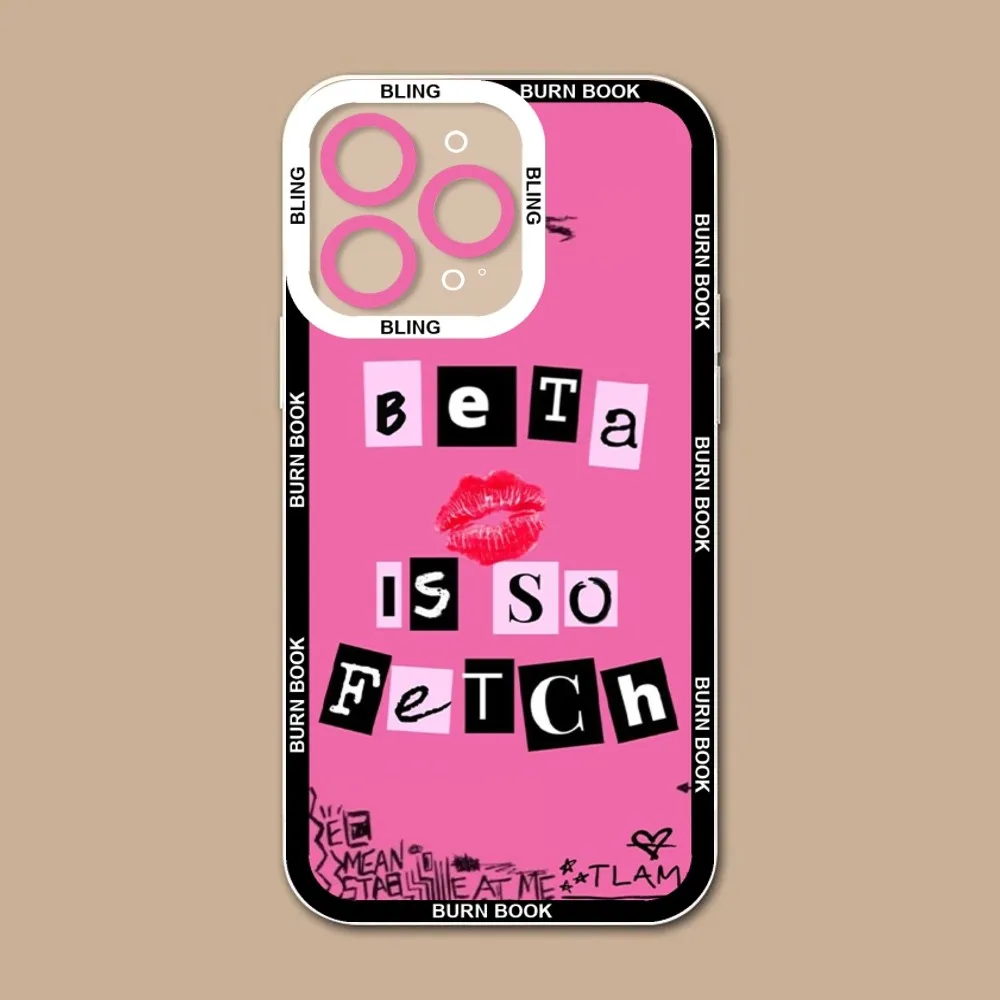 Burn Book Kiss Mean Girls Bling Cute Phone Case Phone Case For IPhone 11 12 13 Mini Pro Max 14 15 Pro Max Case Shell Funda Cover