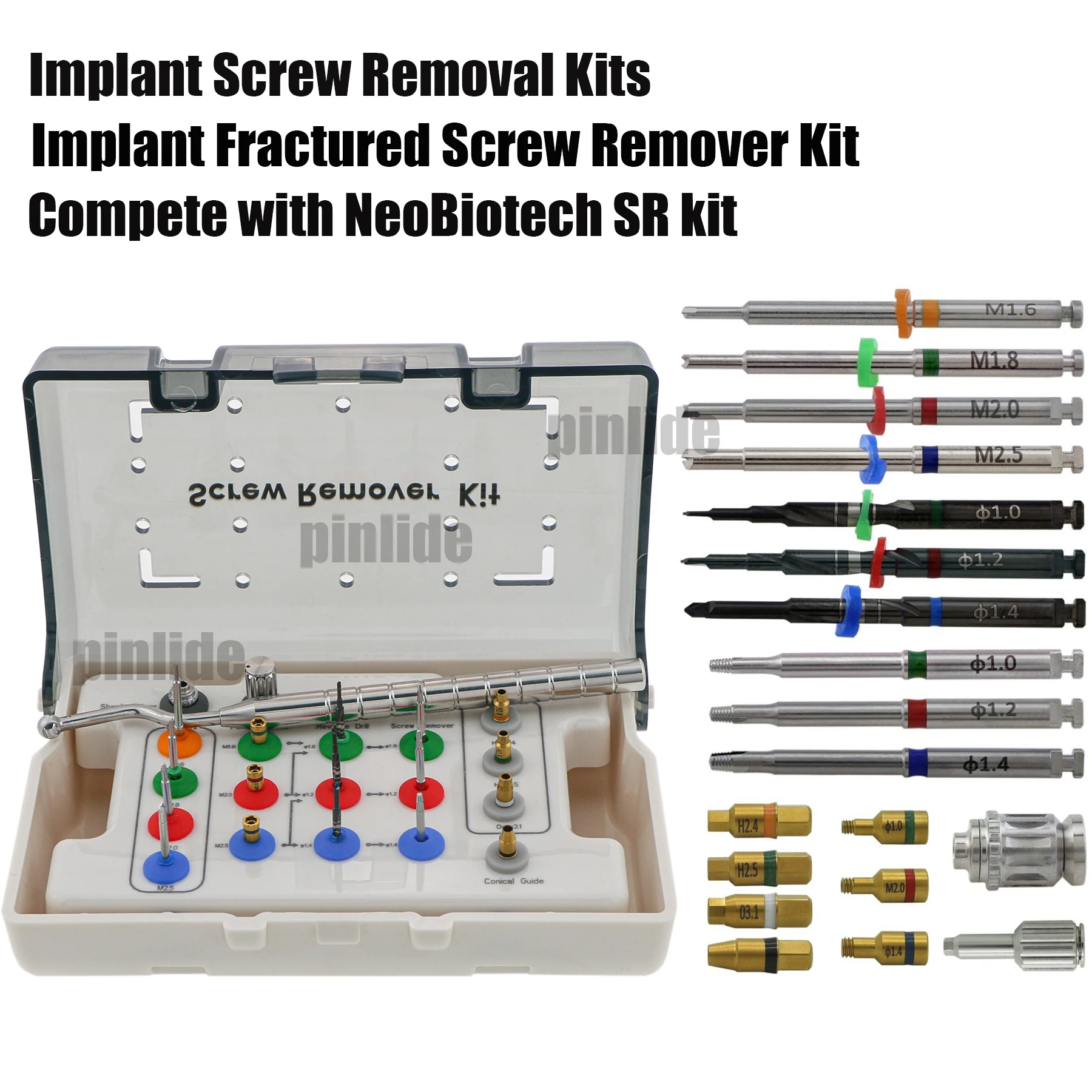 

Dental Implant Fixture Fractured Screw Removal Kit Implant Restoration Tools Kit for Remover Broken Screw Removal