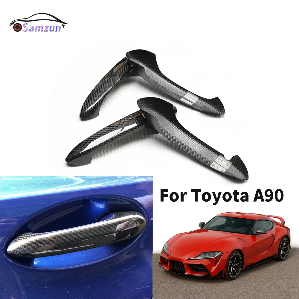 

For Toyota Supra A90 2019 2020 2022 2023 Real Carbon Fiber Car Outer Door Handle Cover Modification Decoration Trim Accessories