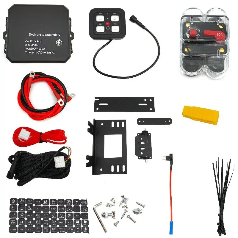 

12/24 Volt 4 Gang Switch Panel with Electronic Relays Automatic Dimmable LED Switch Pod Universal Auxillary Toogle Switch Panel