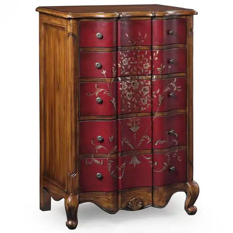 American chest of drawers retro foyer storage cabinet living room corridor painted decorative cabinet bedroom drawer cabinet