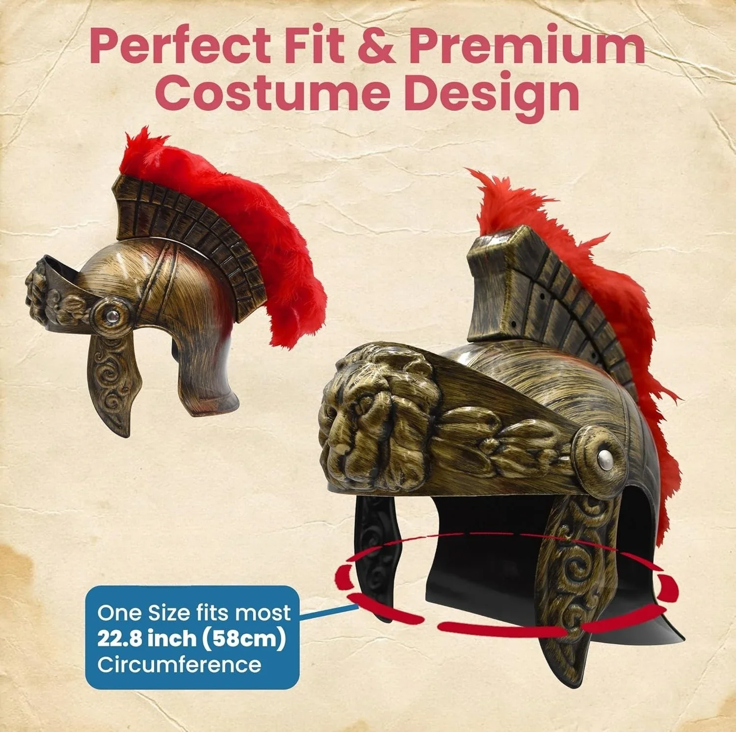 Halloween kostuums Trojan Legion helm volwassen Sparta Romeinse helm met rode nep veren pluim Griekse gladiator kostuumhelmen