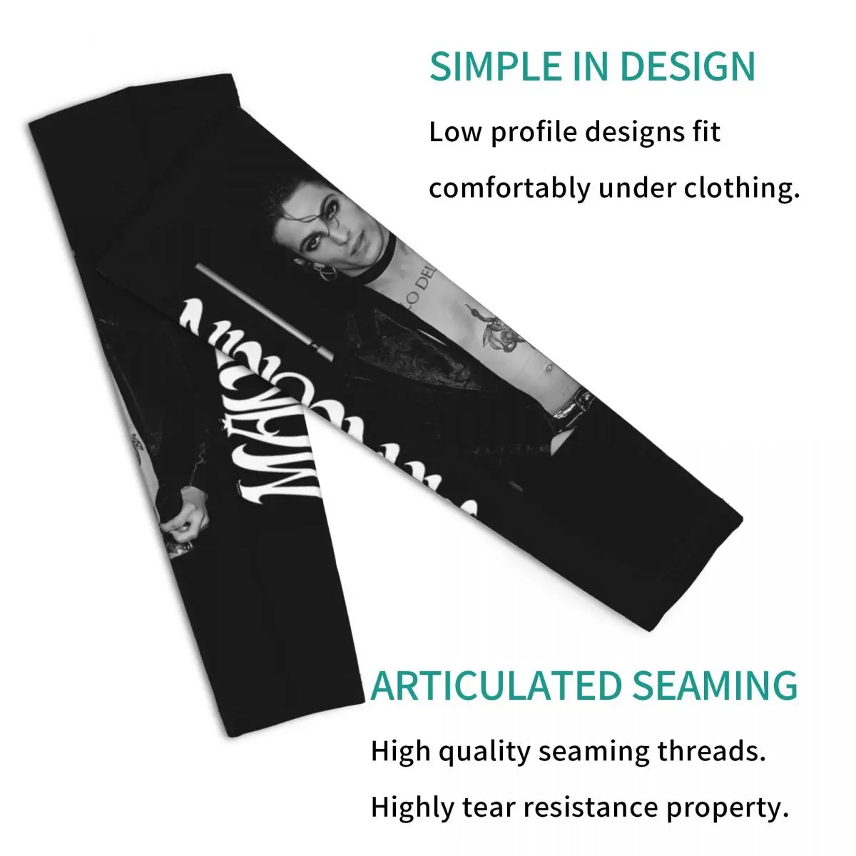 ダミアーノ・デイビッド・マネスキン アウトドアアームスリーブ 日焼け止めUVカットカバー 夏用サイクリングタトゥースリーブ