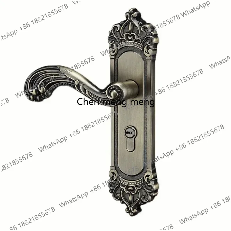 European-style green bronze interior door lock aluminum alloy solid wood handle room handles for doors I7F8K9
