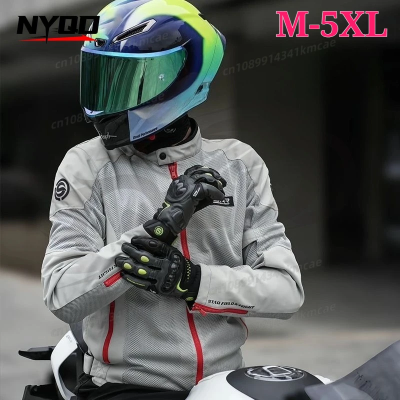 

Motorcycle Cycling Clothing Summer Men's Mesh Breathable Jacket Outdoor Motorcycle Riding Drop Resistant Top Commuting