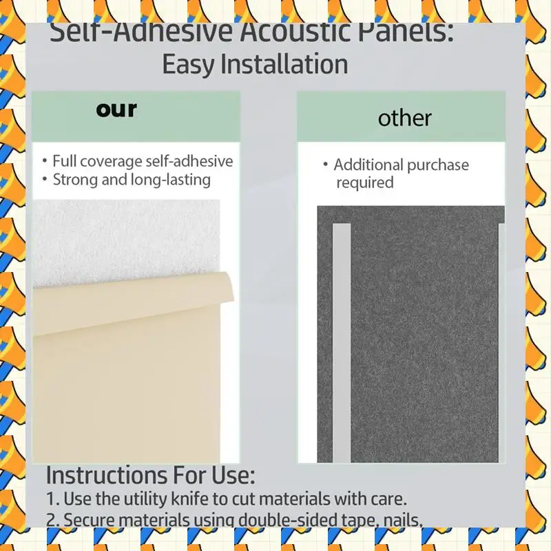 

ABYB 15 Pack 12X8x4 Inch Acoustic Wall Panels, Self-Adhesive Sound Absorbing Panel,For Recording Studios