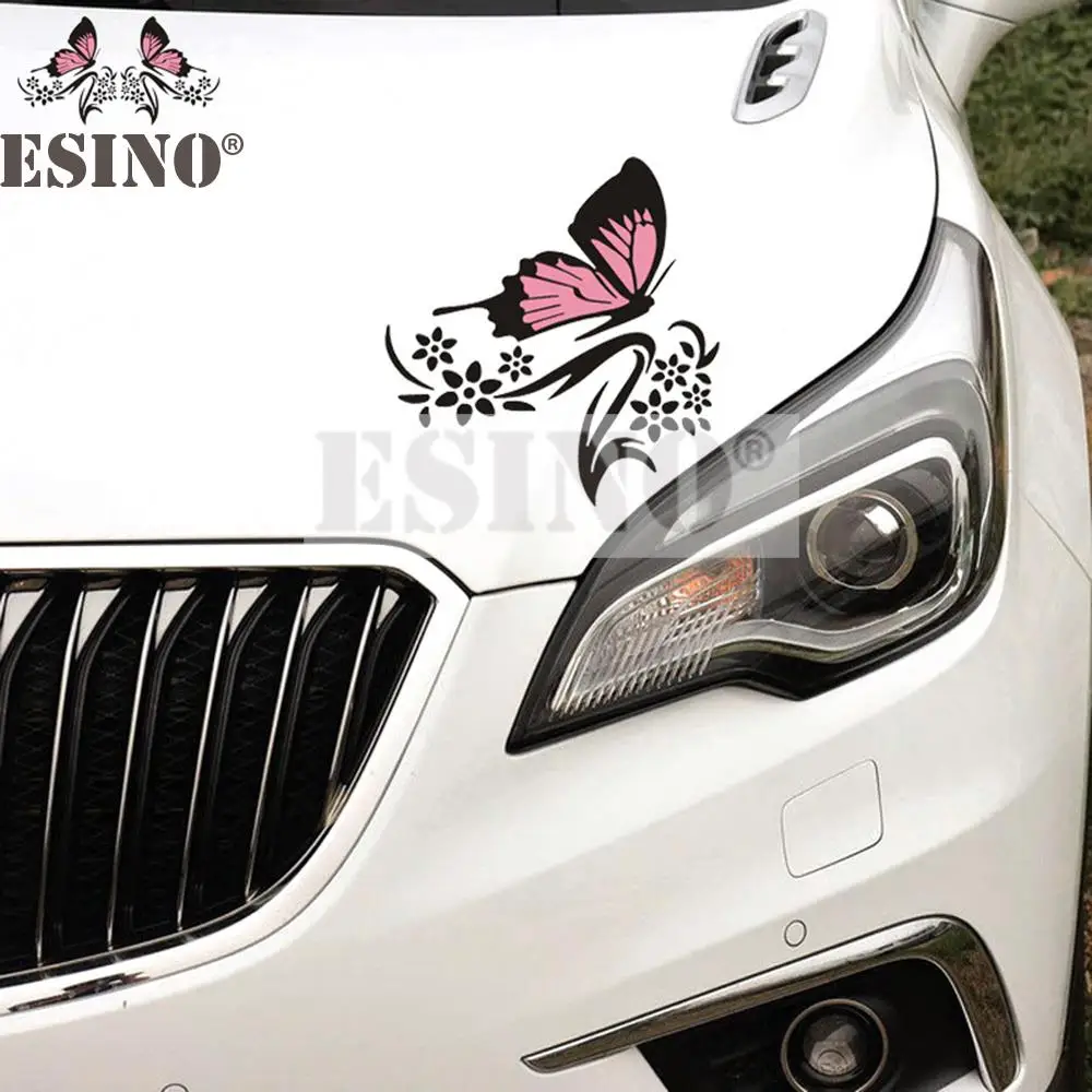

2 x Car Styling Creative Funny Lovely Butterfly PVC Waterproof Stickers Decorative Pattern Vinyl Car Bumper Hood Body Decals
