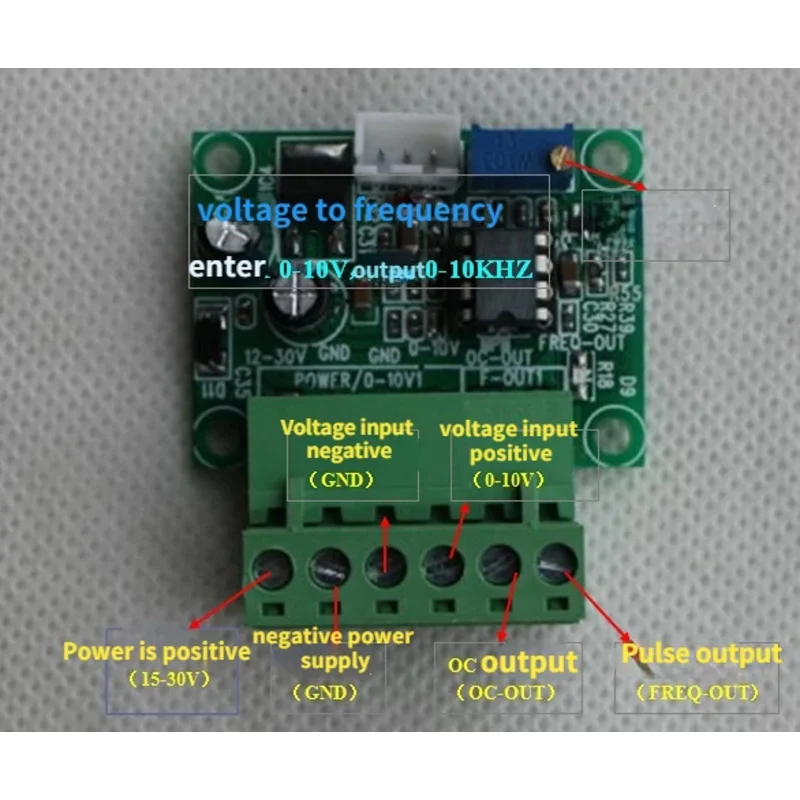 Módulo de conversión V/F, voltaje, frecuencia Variable, 0-10V/0-5V a 0-10KHZ, accesorios para máquina de grabado PLC