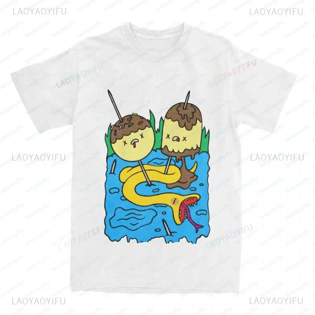 Printed Bubblegum Princess Rock T-shirt Marceline Bubblegum's Favorite Rock Short Sleeve T-shirt